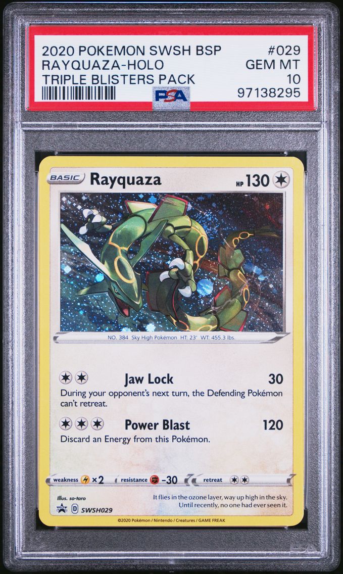 2020 #029 Rayquaza-Holo PSA 10 Swsh Black Star Promo Pokemon