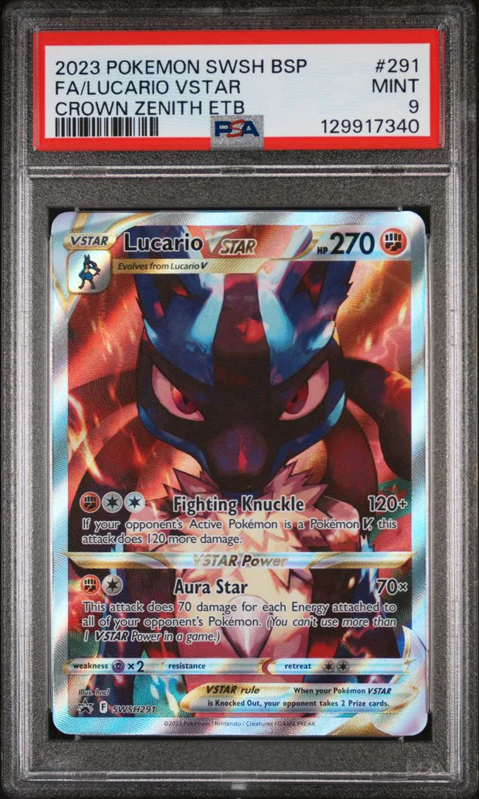 2023 #291 Full Art/Lucario Vstar PSA 9 Swsh Black Star Promo