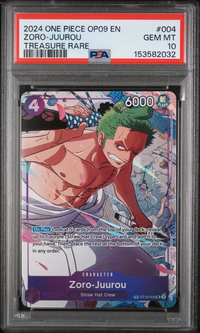 2024 One Piece OP09-Emperors in the New World Zoro-Juurou #004 PSA 10