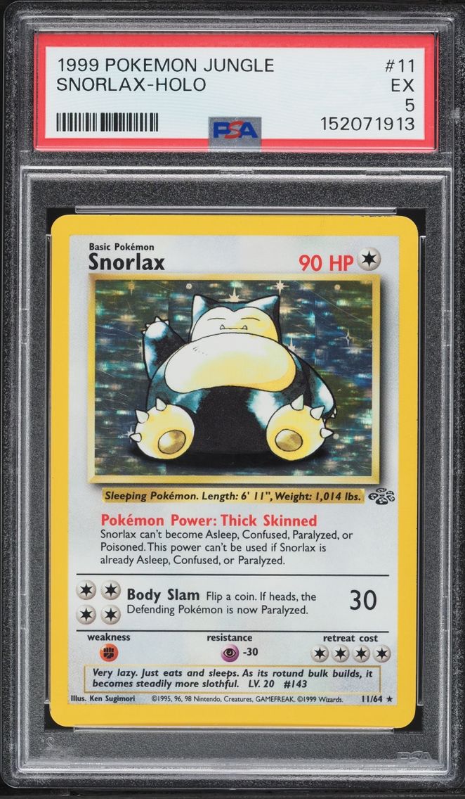 1999 Pokemon Jungle Holo Snorlax #11 PSA 5 EX