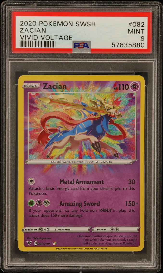 2020 #082 Zacian PSA 9 Sword & S