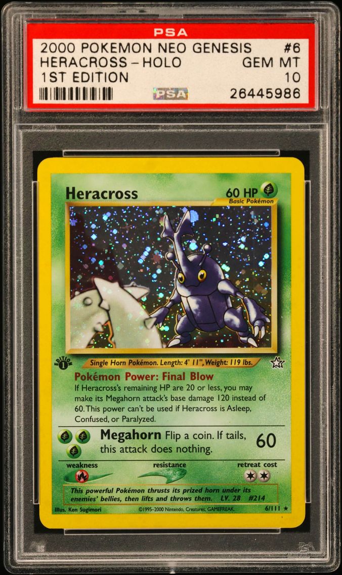 2000 #6 Heracross-Holo PSA 10 Ne