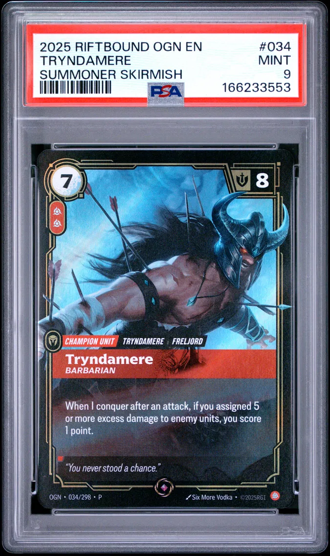 2025 #034 Tryndamere - Barbarian PSA 9 Riftbound: League of Legends Ogn-Origins