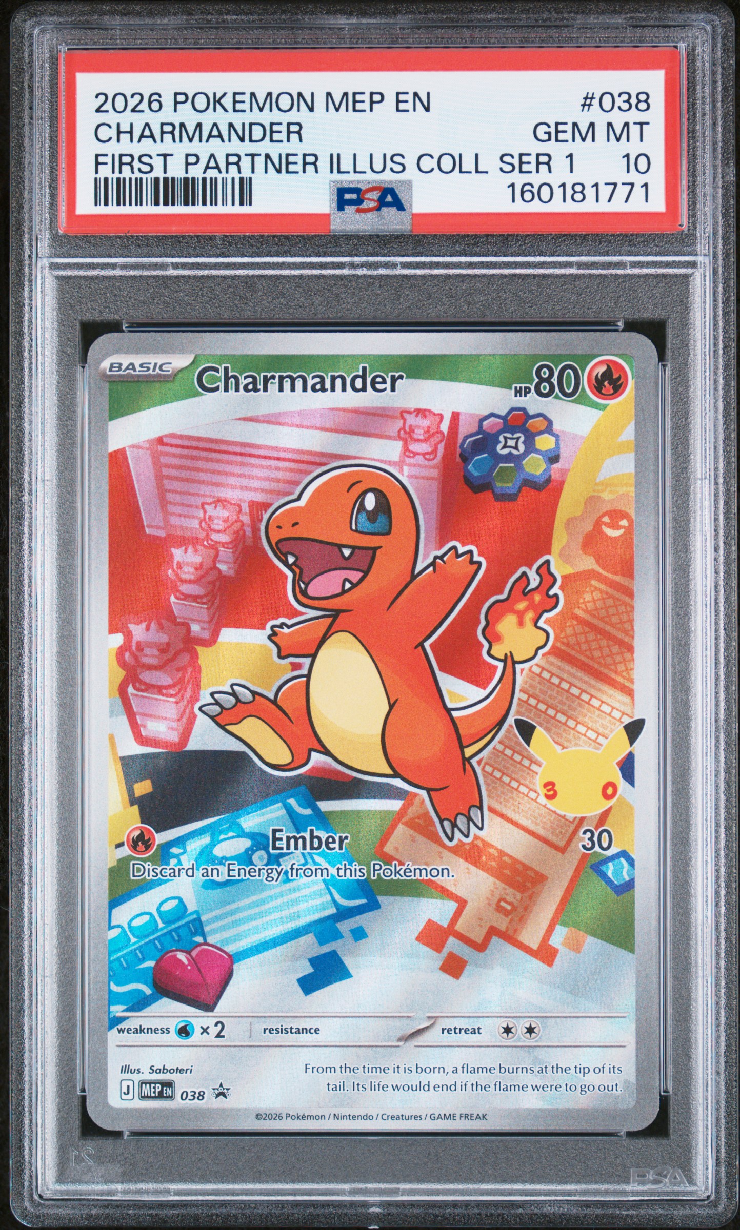 2026 #038 Charmander PSA 10 Mep En-Me Black Star Promo