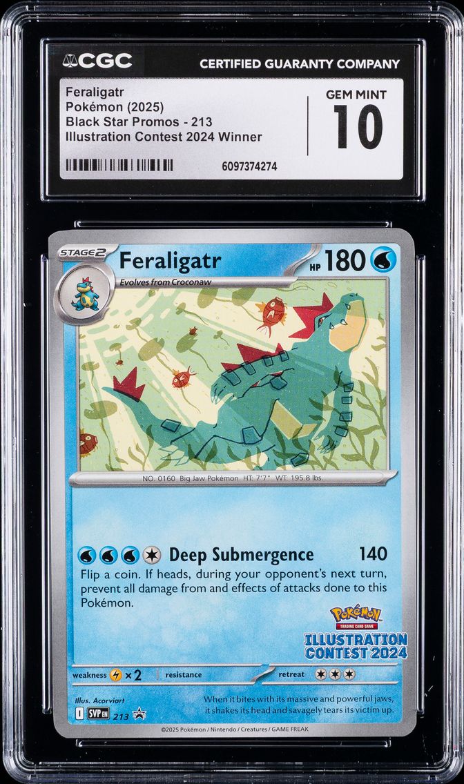 2023 #213 Feraligatr CGC 10 Black Star Promos - Scarlet & Violet SVP EN - English Pokemon