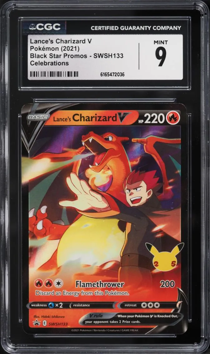 2021 #SWSH133 Lance's Charizard V CGC 9 Pokemon Sword & Shield Promo Celebrations