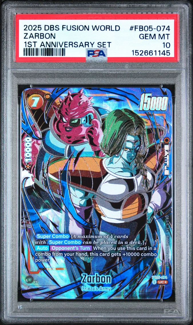 2025 #FB05-074 Zarbon PSA 10 Dragon Ball Super Card Game Fusion World 1st Anniversary Set
