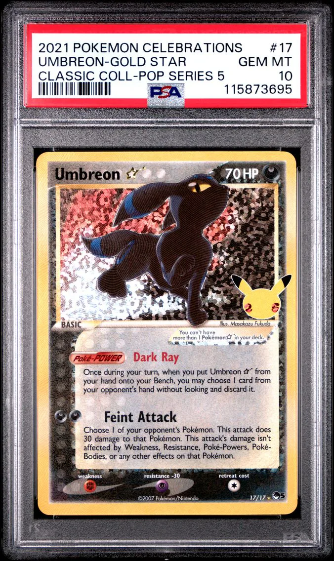 2021 #17 Umbreon-Gold Star PSA 10 Celebrations Classic Collection Pokemon