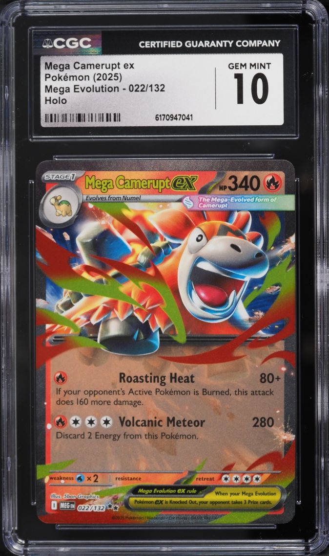 2025 Pokemon Mega Evolution Holo Mega Camerupt EX #22 CGC 10 GEM MINT