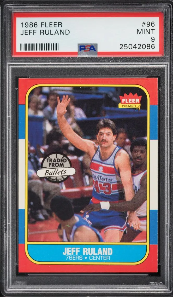 1986 Fleer Basketball Jeff Ruland #96 PSA 9 MINT
