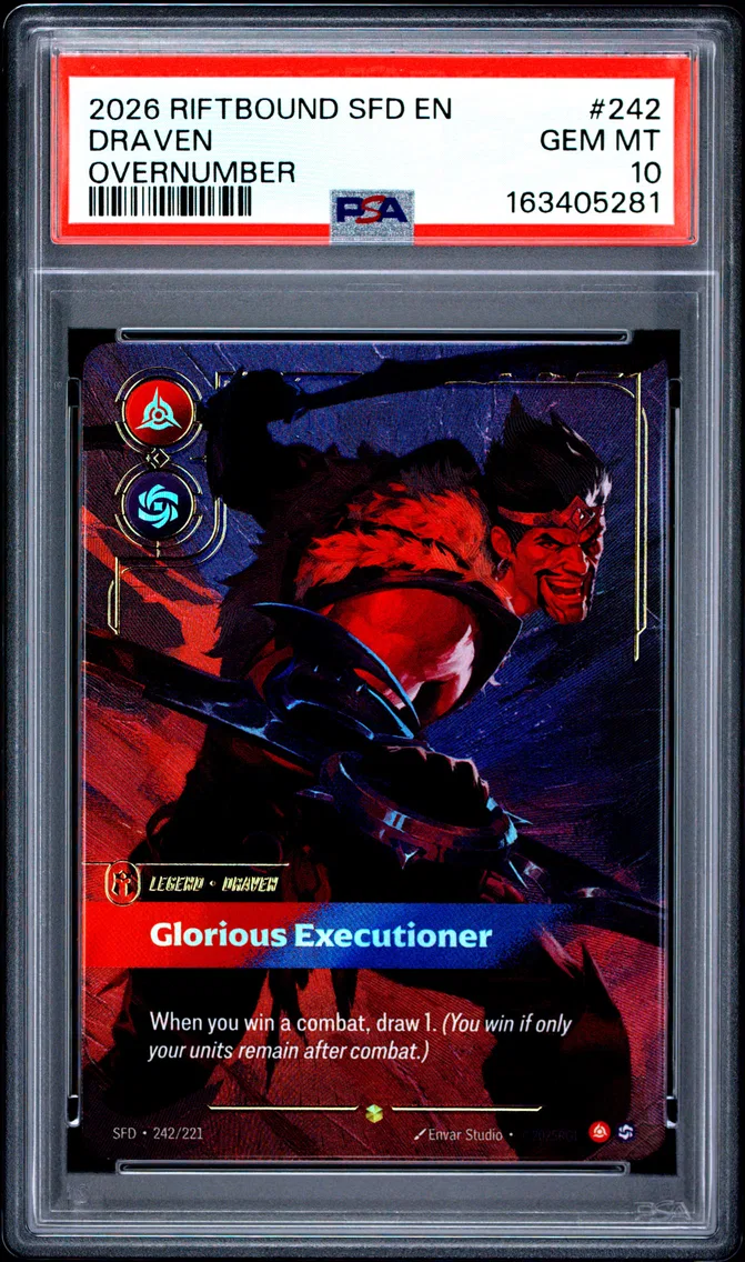 2026 #242 Draven - Glorious Executioner PSA 10 Riftbound: League of Legends Sfd-Spiritforged