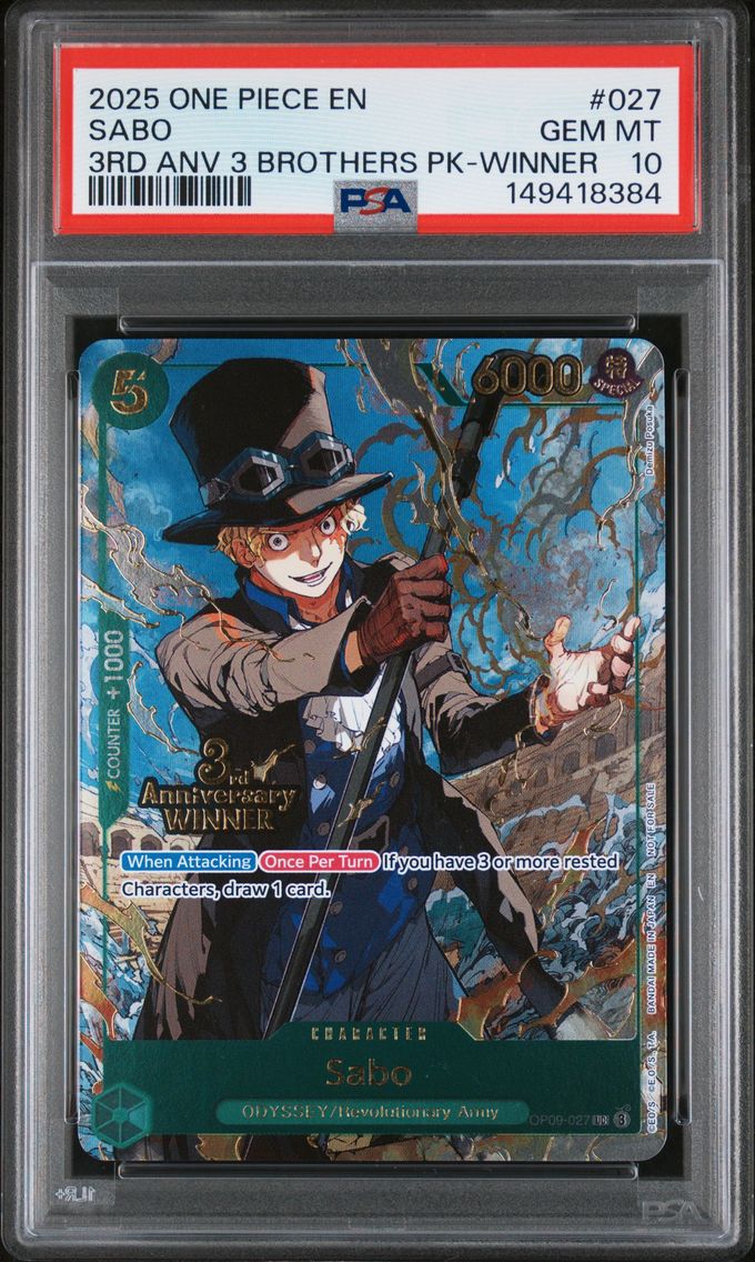 2025 #027 Sabo PSA 10 One Piece