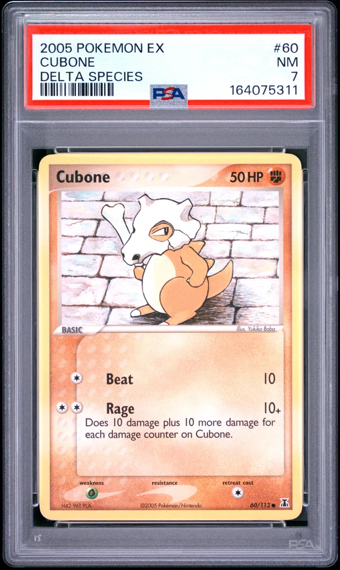 2005 Pokemon EX Delta Species Cubone Delta Species #60 PSA 7