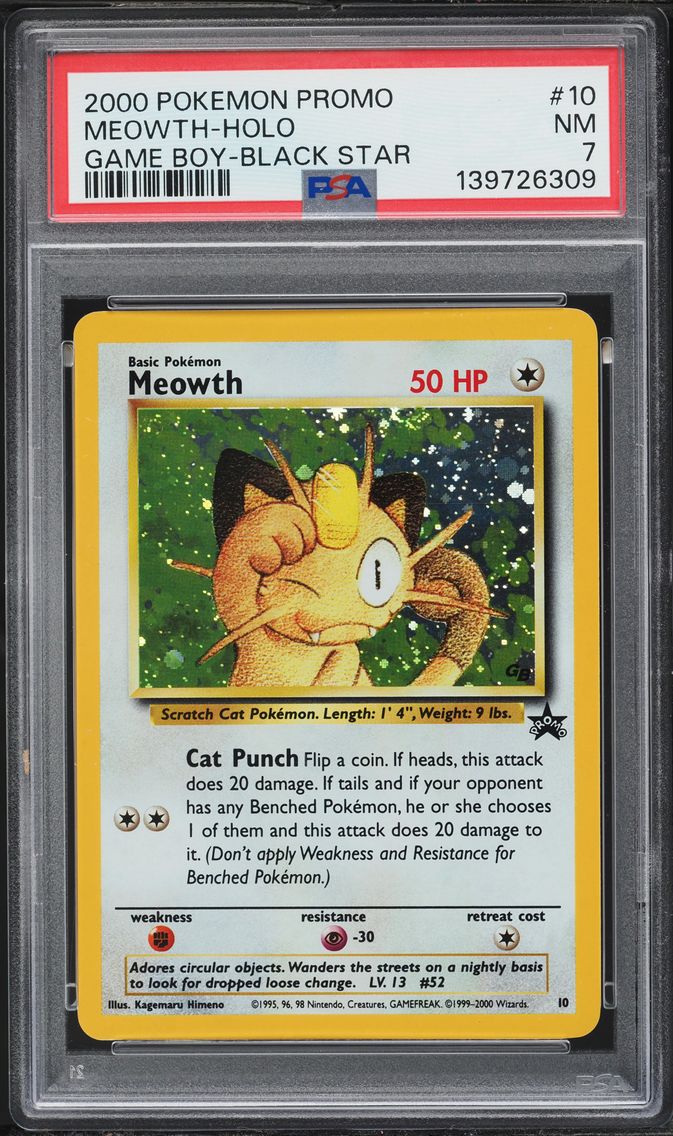 2000 #10 Meowth-Holo PSA 7 Promo Black Star Pokemon