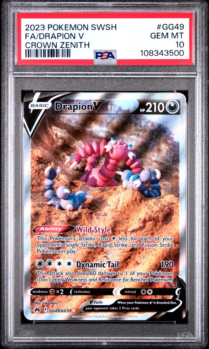 2023 #GG49 Full Art/Drapion V PSA 10 Sword and Shield Crown Zenith