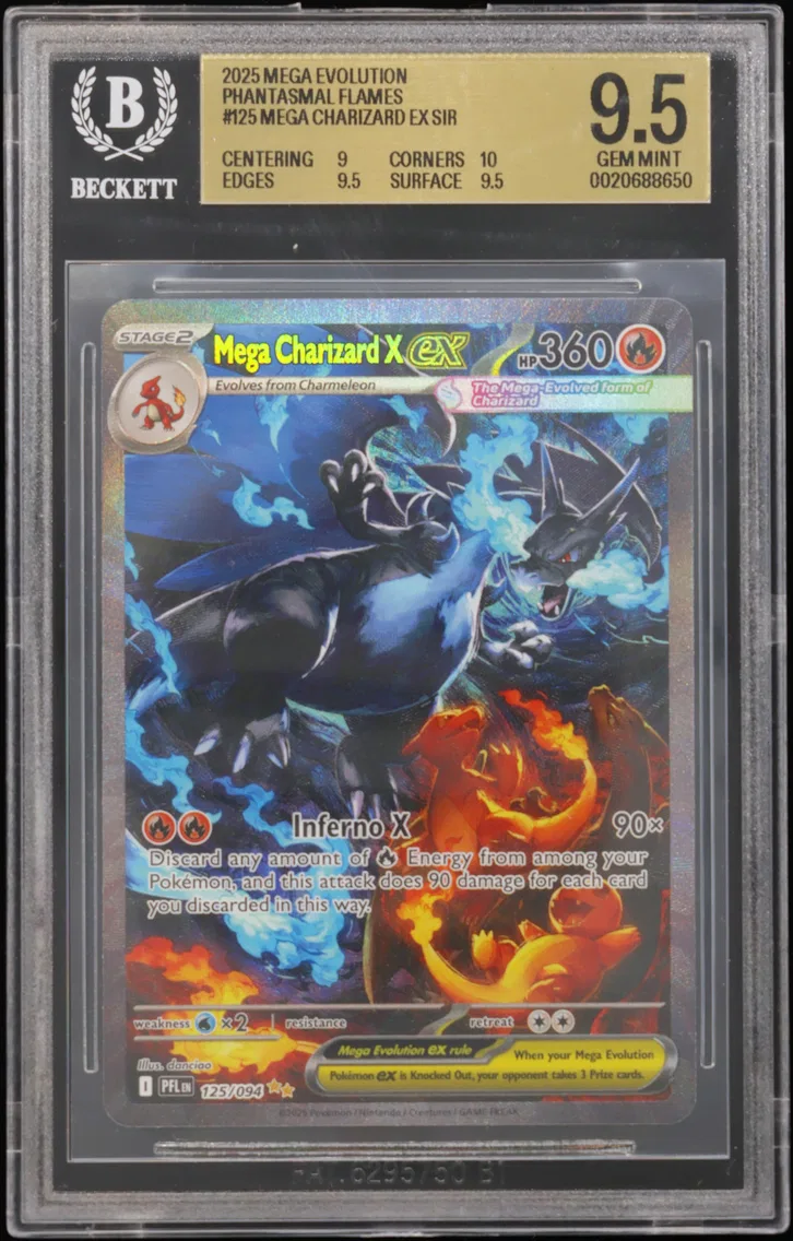 2025 #125 Mega Charizard X ex SIR BGS 9.5 TCG Mega Evolution Phantasmal Flames
