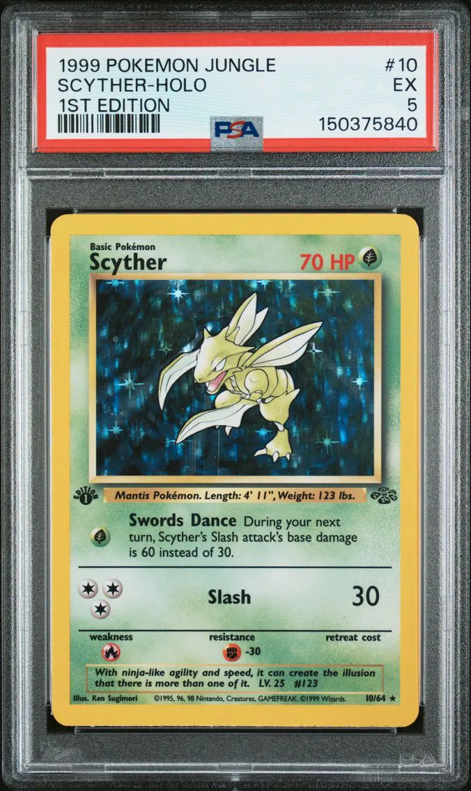 1999 #10 Scyther-Holo 1st Edition PSA 5 Jungle