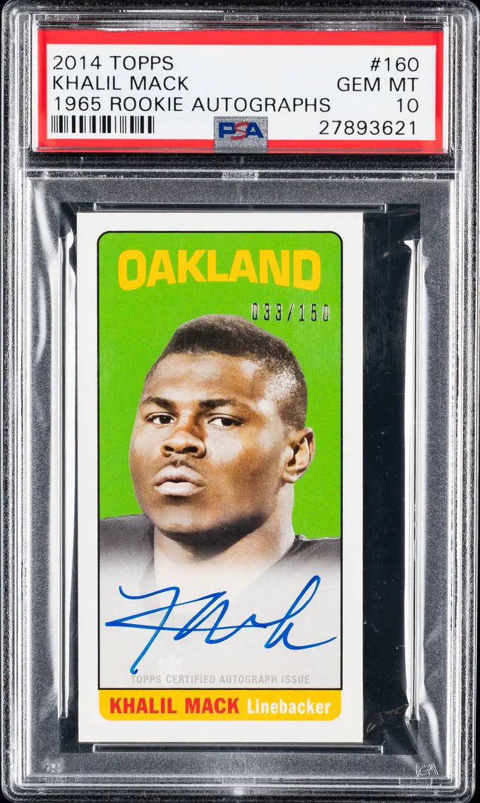 2014 #160 Khalil Mack PSA 10 Topps 1965 Rookie Autographs