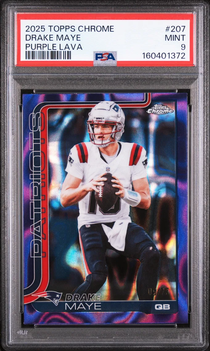 2025 #207 Drake Maye PSA 9 Topps Chrome