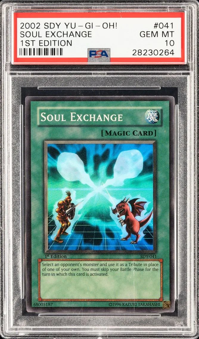 2002 YU-GI-OH STARTER DECK: YUGI 1ST EDITION SOUL EXCHANGE SDY-041 PSA 10