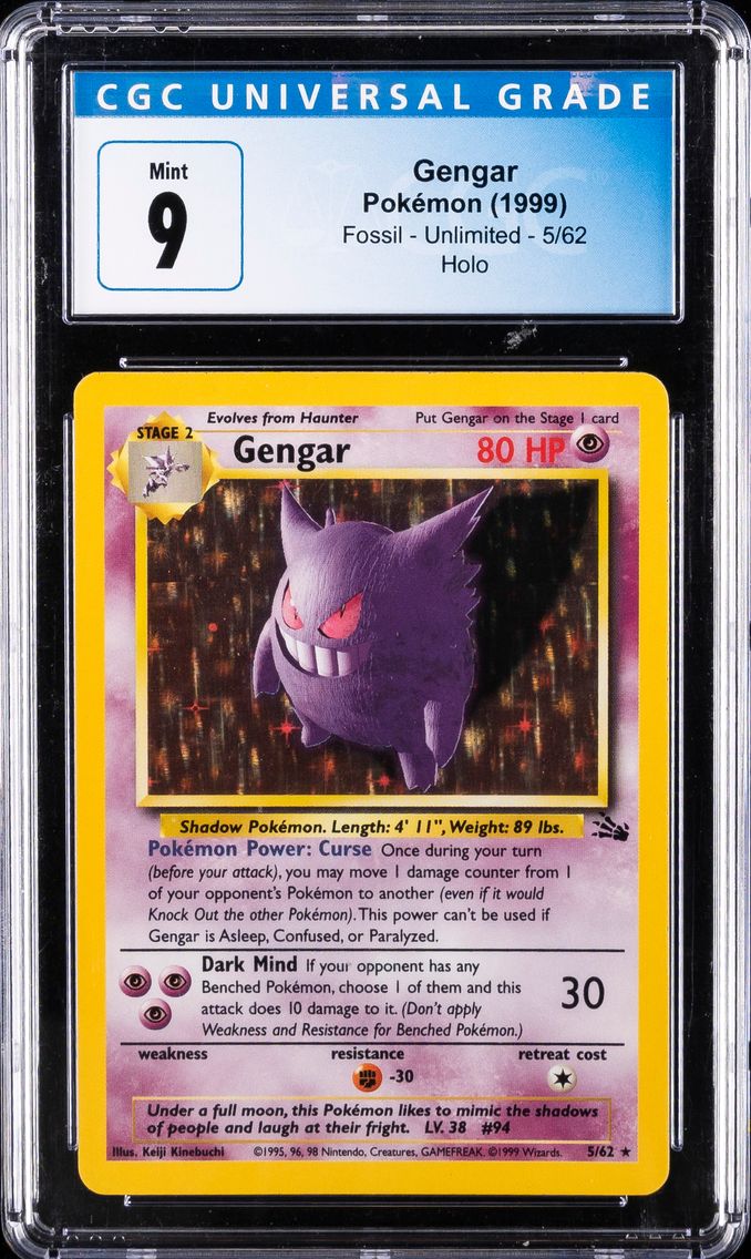 1999 #5 Gengar-Holo CGC 9 Fossil