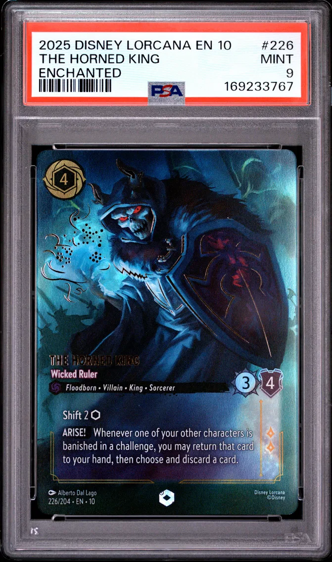 2025 #226 The Horned King - Wicked Ruler PSA 9 Disney Lorcana EN 10-Whispers in the Well