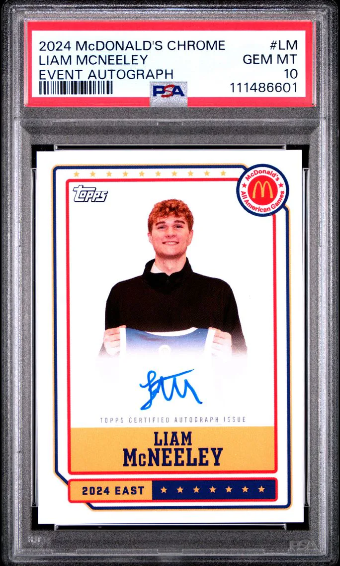 2024 #LM Liam Mcneeley PSA 10 Topps Chrome McDonald's All American Event Autographs