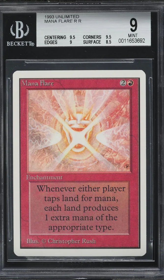 1993 #163 UNLIMITED MANA FLARE BGS 9 MAGIC THE GATHERING