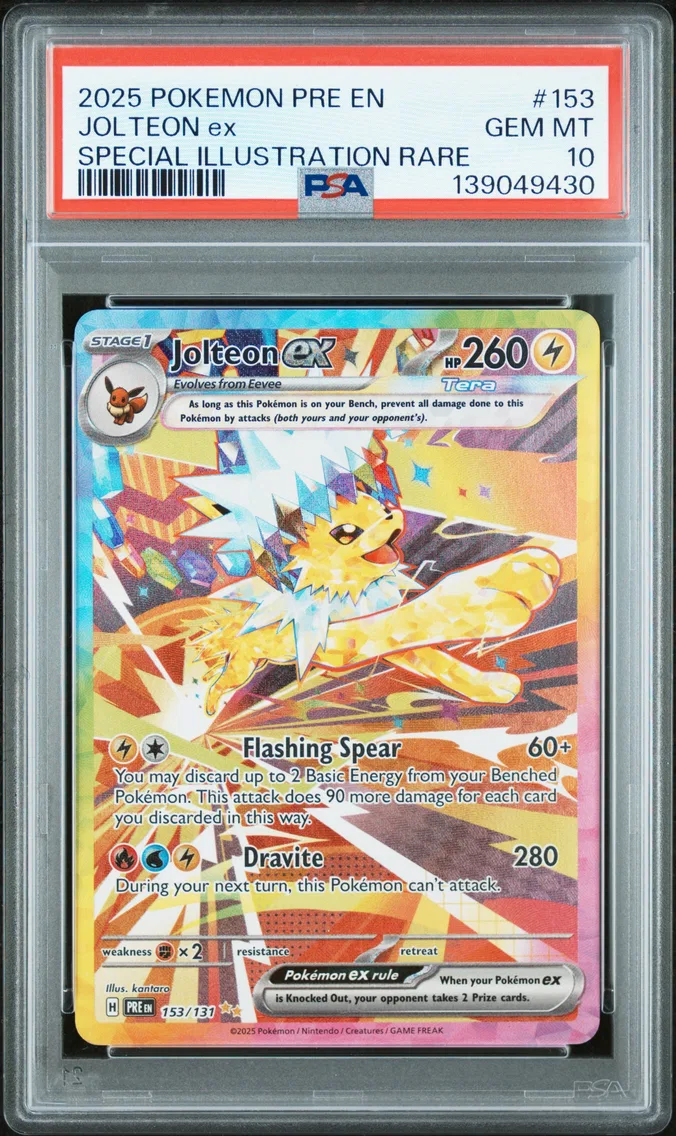 2025 #153 Jolteon EX PSA 10 Pre 