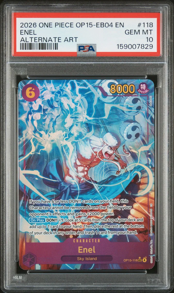 2026 #118 Enel PSA 10 One Piece OP15-EB04-Adventure on Kami's Island