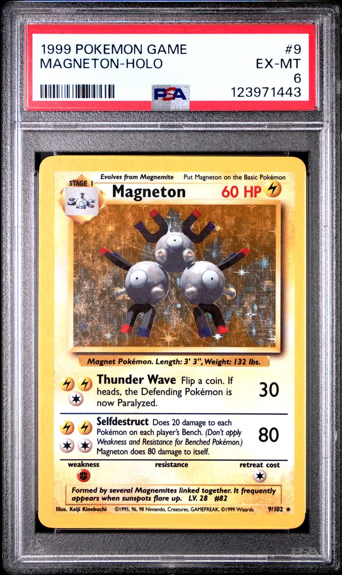 1999 #9 Magneton-Holo PSA 6 Game Pokemon
