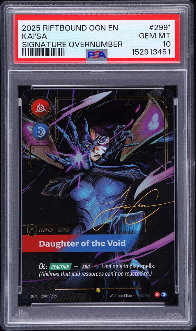 2025 #299* Kai'SA - Daughter of the Void PSA 10 Riftbound: League of Legends Ogn-Origins