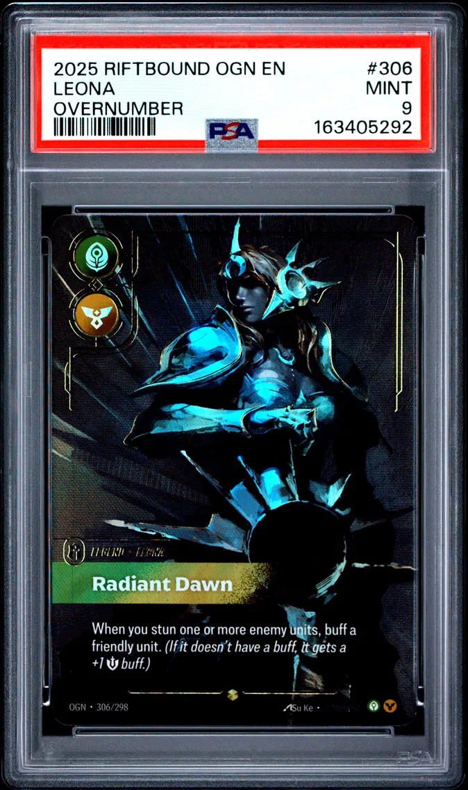 2025 #306 Leona - Radiant Dawn PSA 9 Riftbound: League of Legends Ogn-Origins