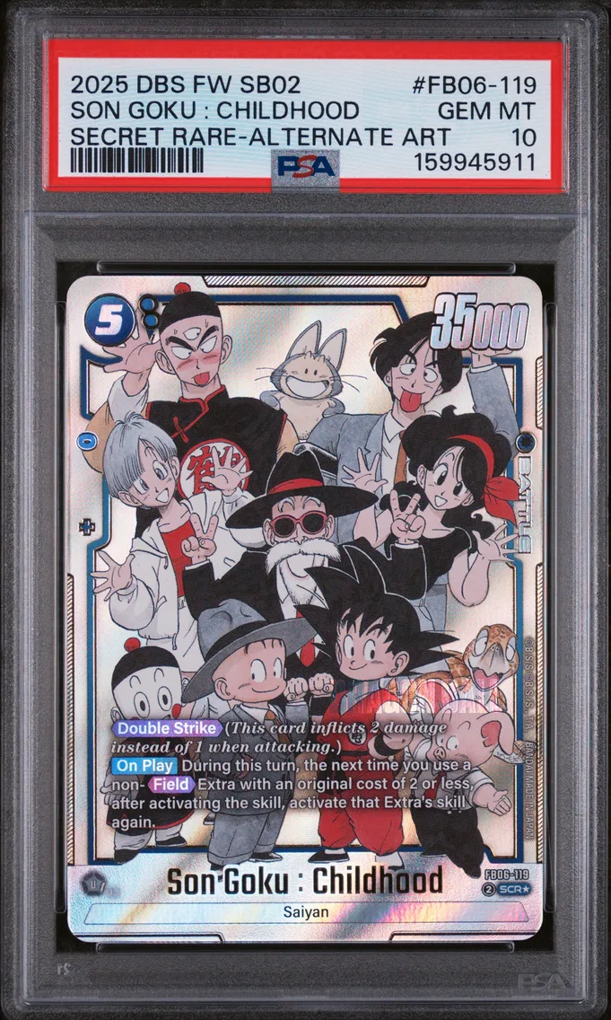2025 #FB06-119 Son Goku : Childhood PSA 10 Dragon Ball Super Card Game Fusion World Manga Booster 02