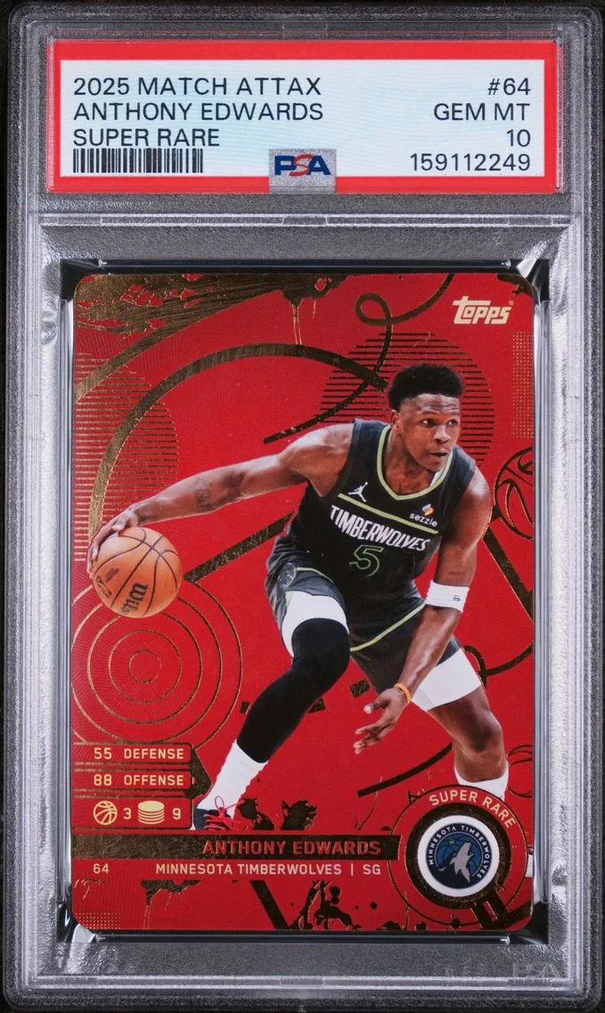2025 #64 Anthony Edwards PSA 10 Topps Match Attax