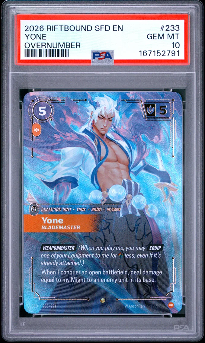 2026 #233 Yone - Blademaster PSA 10 Riftbound: League of Legends Sfd-Spiritforged