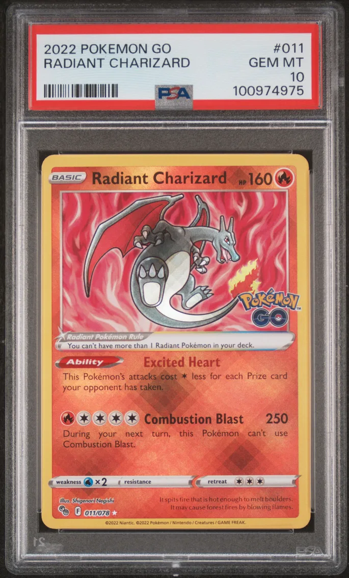 2022 #011 Radiant Charizard PSA 10 Go