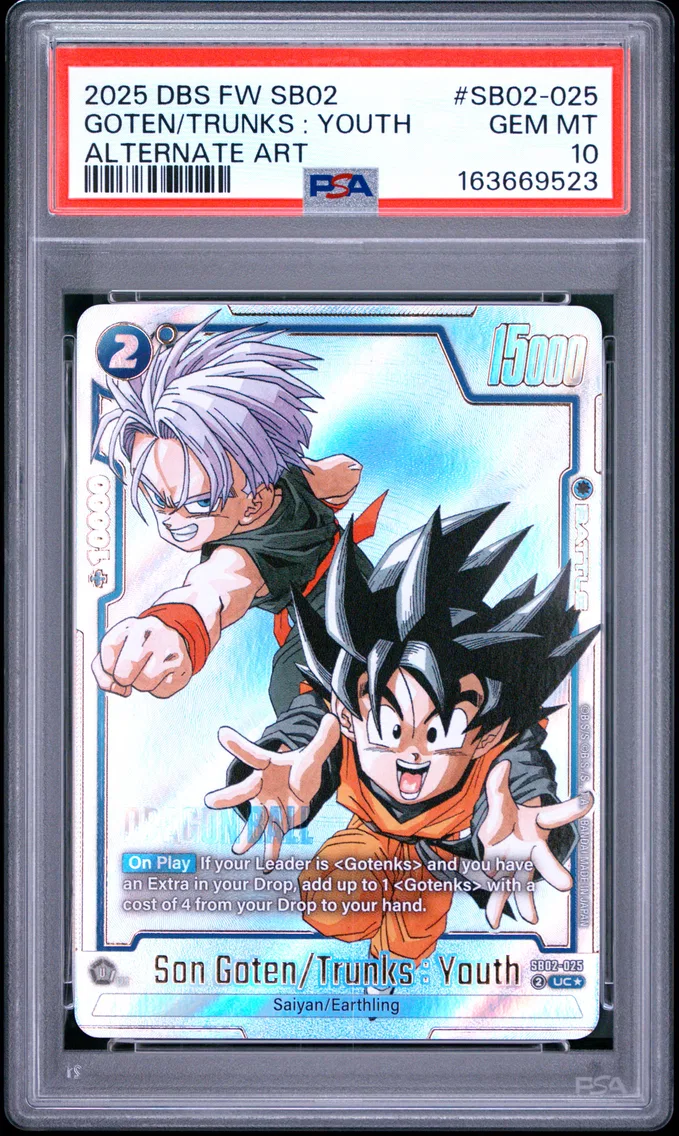 2025 #SB02-025 Son Goten/Trunks : Youth PSA 10 Dragon Ball Super Card Game Fusion World Manga Booster 02