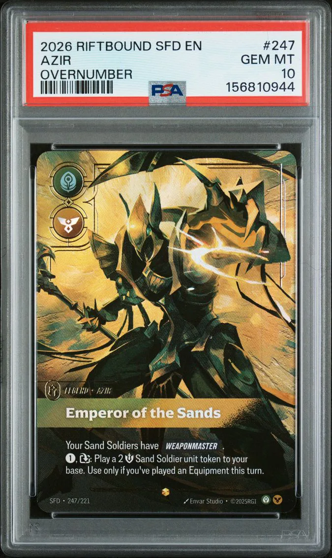 2026 #247 Azir - Emperor of the Sands PSA 10 Riftbound: League of Legends Sfd-Spiritforged