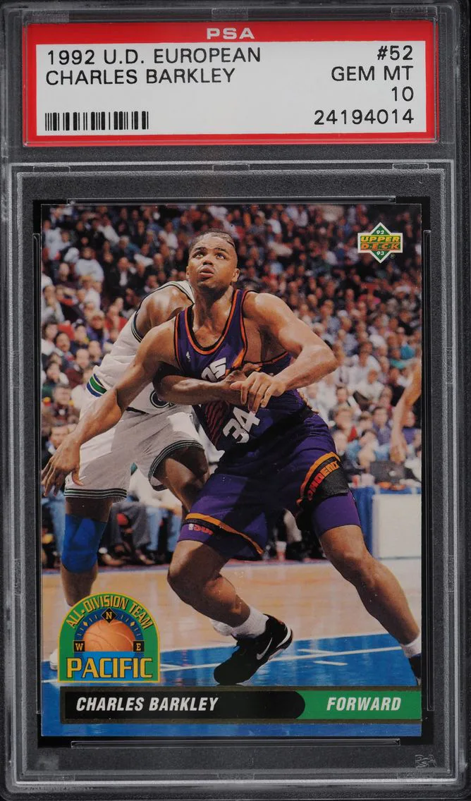 1992 UPPER DECK INTERNATIONAL CHARLES BARKLEY #52 PSA 10 GEM MINT
