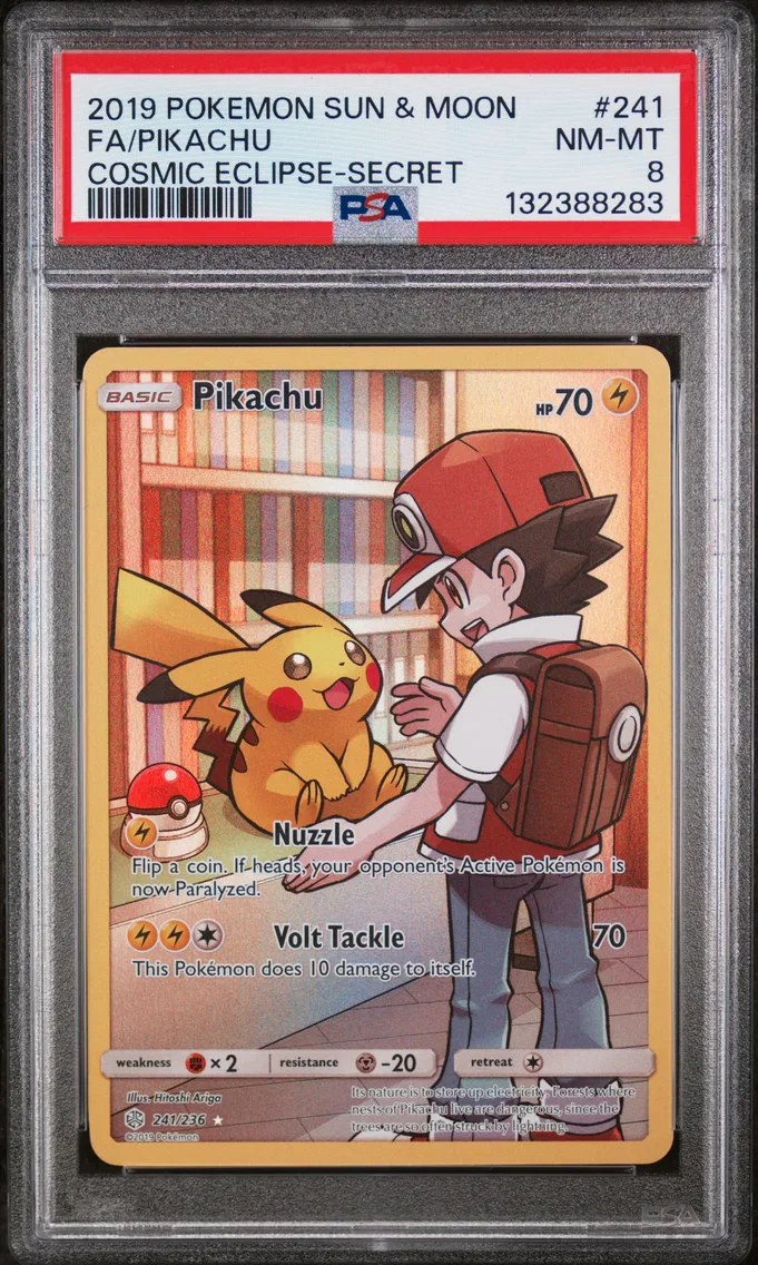 2019 #241 Full Art/Pikachu PSA 8 Sun & Moon Cosmic Eclipse