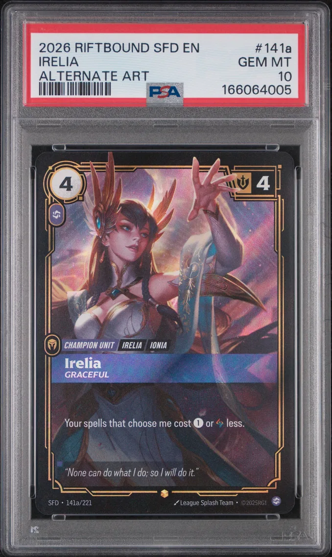2026 #141a Irelia - Graceful PSA 10 Riftbound: League of Legends Sfd-Spiritforged
