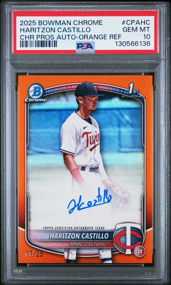 2025 #CPAHC Haritzon Castillo PSA 10 Bowman Chrome Prospect Autographs