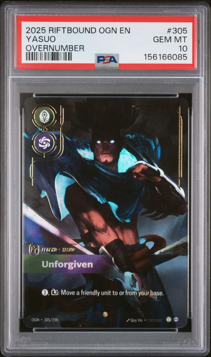 2025 #305 Yasuo - Unforgiven PSA 10 Riftbound: League of Legends Ogn-Origins