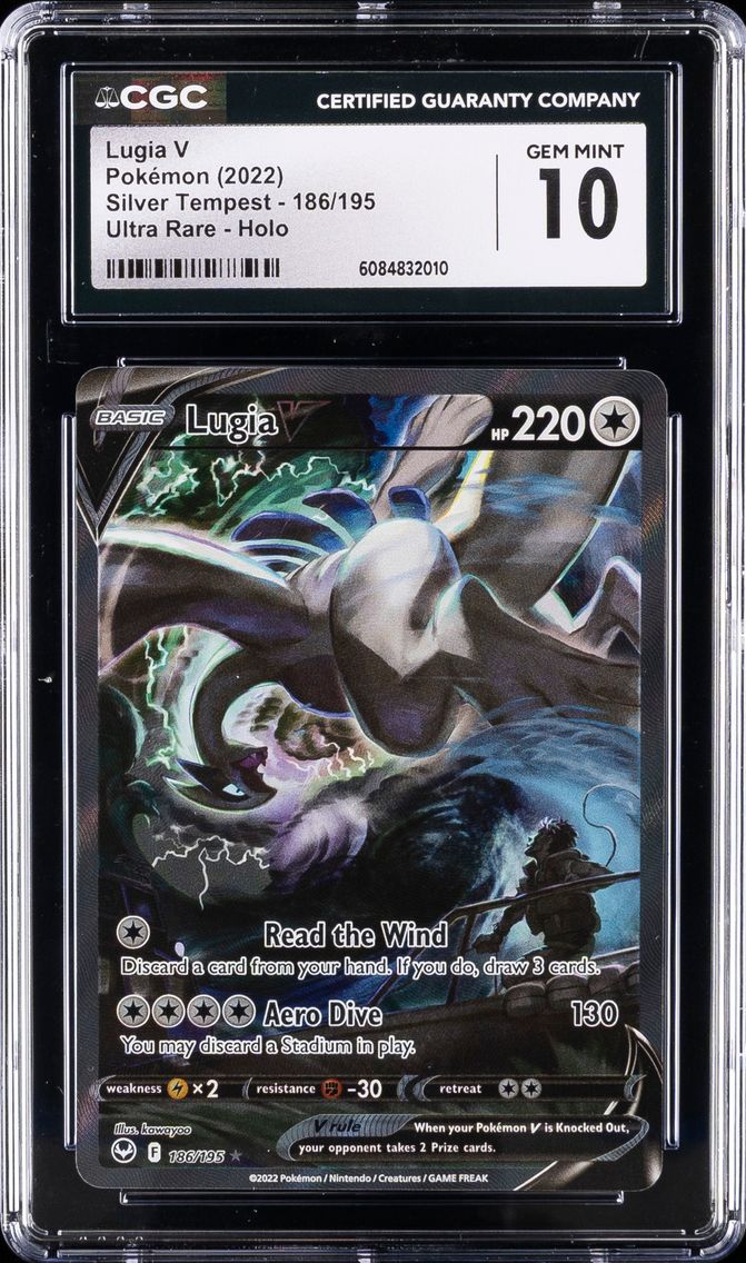2022 #186 Full Art/Lugia V CGC 10 Sword & Shield Silver Tempest Pokemon