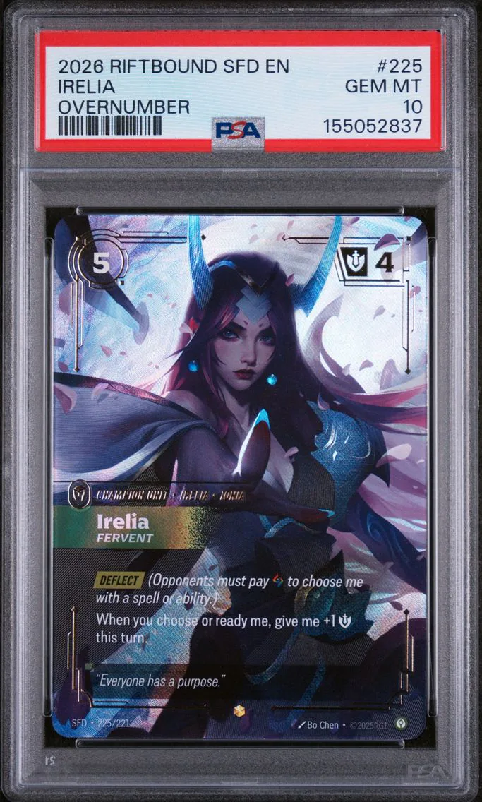 2026 #225 Irelia - Fervent PSA 10 Riftbound: League of Legends Sfd-Spiritforged
