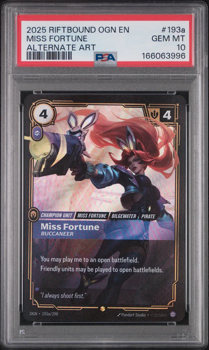 2025 #193a Miss Fortune - Buccaneer PSA 10 Riftbound: League of Legends Ogn-Origins