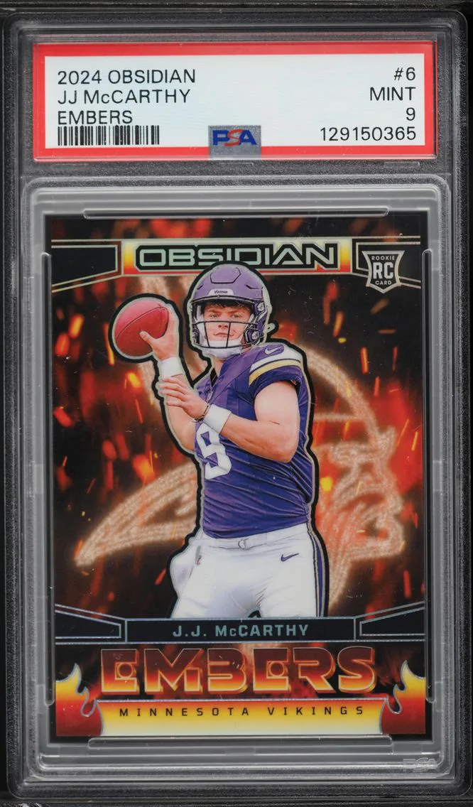 2024 #6 JJ McCarthy PSA 9 Panini Obsidian Embers Football
