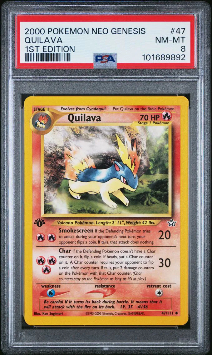 2000 #47 Quilava PSA 8 Neo Genesis 1st Edition
