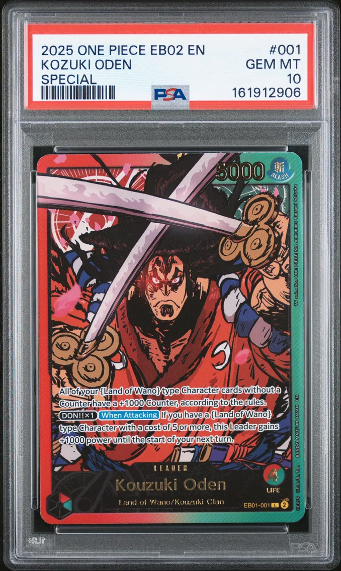 2025 #001 Kozuki Oden PSA 10 One Piece EB02-Extra Booster -Anime 25th Collection-